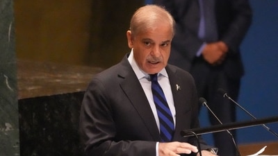 Pakistan's Prime Minister Shehbaz Sharif speaks at United Nations General Assembly. (AFP file) Pakistan's Prime Minister Shehbaz Sharif speaks at United Nations General Assembly. (AFP file)