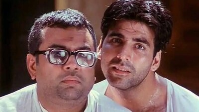 Paresh Rawal and Akshay Kumar in a still from Priyadarshan's Hera Pheri. Paresh Rawal and Akshay Kumar in a still from Priyadarshan's Hera Pheri.