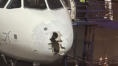 Delhi-Srinagar IndiGo flight that hit turbulence mid-air due to inclement weather, prompting the pilot to report the "emergency" to air traffic control at Srinagar (PTI) Delhi-Srinagar IndiGo flight that hit turbulence mid-air due to inclement weather, prompting the pilot to report the "emergency" to air traffic control at Srinagar (PTI)