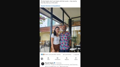 A woman shared a post on LinkedIn about misidentifying a Singaporean man as Piyush Gupta. (Screengrab) A woman shared a post on LinkedIn about misidentifying a Singaporean man as Piyush Gupta. (Screengrab)