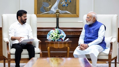 Telangana chief minister Revanth Reddy with Prime Minister Narendra Modi, in New Delhi. (X/PMO) Telangana chief minister Revanth Reddy with Prime Minister Narendra Modi, in New Delhi. (X/PMO)