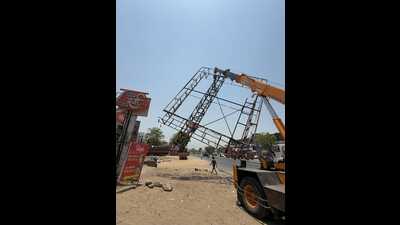 So far, the anti-encroachment department has removed around 90 of these in the last five months. (HT PHOTO)