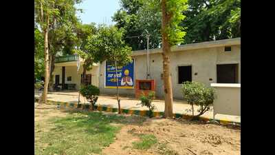 The library being constructed at Vishkarma Park at Janta Nagar in Ludhiana. (HT Photo) The library being constructed at Vishkarma Park at Janta Nagar in Ludhiana. (HT Photo)