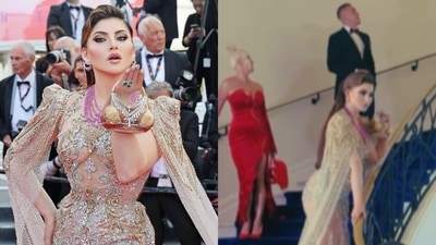 Urvashi Rautela stops stair traffic at Cannes with her photoshoot and fans can't get enough of it (Photos: Instagram) Urvashi Rautela stops stair traffic at Cannes with her photoshoot and fans can't get enough of it (Photos: Instagram)