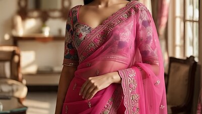 Top 8 Georgette sarees: Embrace six yards of glamour and add drama to your drape (AI Generated) Top 8 Georgette sarees: Embrace six yards of glamour and add drama to your drape (AI Generated)