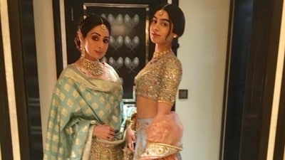 Khushi likes to wear her mother Sridevi's attires. Khushi likes to wear her mother Sridevi's attires.