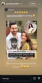 Jasmin and Aly responded via Instagram Stories.