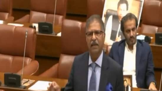 Senator Ali Zafar of the Pakistan Tehreek-e-Insaf (PTI) in the Senate. (X/AmitMalviya)