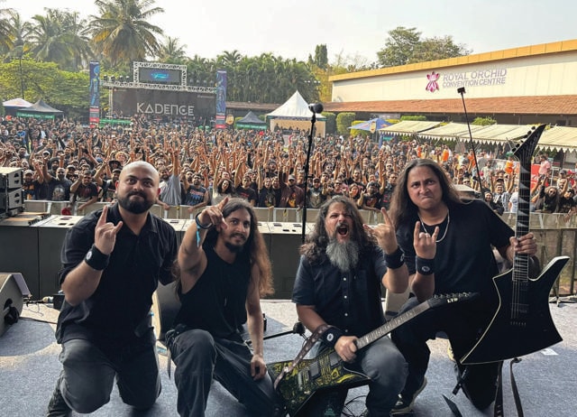 Sahil Makhija of Demonic Resurrection (third from left) says Indian metal still has a long way to go.