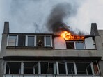 Kyiv Mayor, Vitali Klitschko said fragments from one drone struck the top floor of an apartment building in the Solomynskyi district.