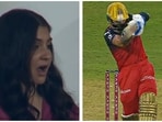 Anushka Sharma seemed worried when a ball hit Virat Kohli's helmet.