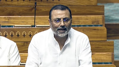 BJP MP Nishikant Dubey criticised former PM Indira Gandhi for ceding land to Pakistan after the 1965 war (Sansad TV) BJP MP Nishikant Dubey criticised former PM Indira Gandhi for ceding land to Pakistan after the 1965 war (Sansad TV)