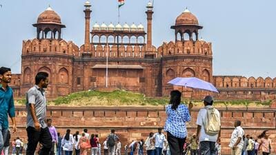 At the Red Fort in Delhi on Saturday. (RAJ K RAJ /HT PHOTO) At the Red Fort in Delhi on Saturday. (RAJ K RAJ /HT PHOTO)