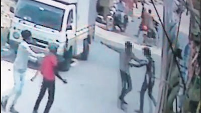 CCTV footage of the incident showed one of the assailants stabbing the teen at least 15 times. (HT Photo) CCTV footage of the incident showed one of the assailants stabbing the teen at least 15 times. (HT Photo)