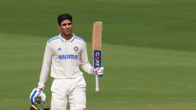 India's Shubman Gill celebrates his century on the third day of the second test match between India and England, in Visakhapatnam, India, Sunday, Feb. 4, 2024 (AP) India's Shubman Gill celebrates his century on the third day of the second test match between India and England, in Visakhapatnam, India, Sunday, Feb. 4, 2024 (AP)