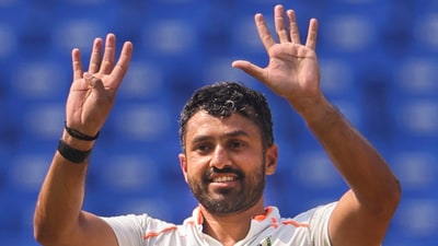 Karun Nair during the Ranji Trophy 2024-25 final between Kerala and Vidarbha, in Nagpur. (PTI) Karun Nair during the Ranji Trophy 2024-25 final between Kerala and Vidarbha, in Nagpur. (PTI)