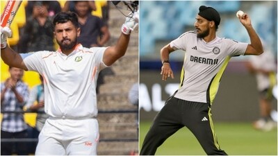 Karun Nair during the Ranji Trophy; Arshdeep Singh engages in practice session during the Champions Trophy (PTI) Karun Nair during the Ranji Trophy; Arshdeep Singh engages in practice session during the Champions Trophy (PTI)