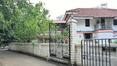 Mumbai, India - May 24, 2025:Entrace of Satpuda bunglow at Malbar Hill in Mumbai, India, on Saturday, May 24, 2025. (Photo by Anshuman Poyrekar/ Hindustan Times) (Hindustan Times) Mumbai, India - May 24, 2025:Entrace of Satpuda bunglow at Malbar Hill in Mumbai, India, on Saturday, May 24, 2025. (Photo by Anshuman Poyrekar/ Hindustan Times) (Hindustan Times)
