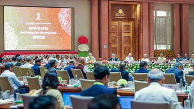 Prime Minister Narendra Modi chairs the 10th meeting of the Governing Council of NITI Aayog, in New Delhi, Saturday, May 24, 2025. (PTI) Prime Minister Narendra Modi chairs the 10th meeting of the Governing Council of NITI Aayog, in New Delhi, Saturday, May 24, 2025. (PTI)
