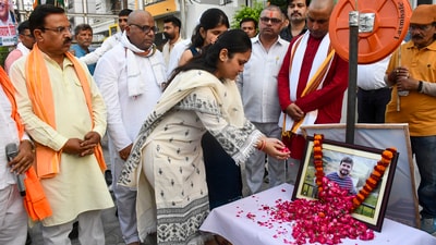 Shubham was one of 26 people who lost their lives in the April 22 attack at Baisaran meadow near Pahalgam. (PTI File Photo) Shubham was one of 26 people who lost their lives in the April 22 attack at Baisaran meadow near Pahalgam. (PTI File Photo)