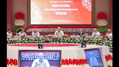 Prime Minister Narendra Modi addresses the 10th Governing Council meeting of Niti Aayog, in New Delhi. (PTI) Prime Minister Narendra Modi addresses the 10th Governing Council meeting of Niti Aayog, in New Delhi. (PTI)