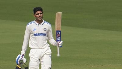 Shubman Gill, who was appointed the new India Test captain on Saturday, after completing his century against England in Visakhapatnam in February last year. (AP) Shubman Gill, who was appointed the new India Test captain on Saturday, after completing his century against England in Visakhapatnam in February last year. (AP)