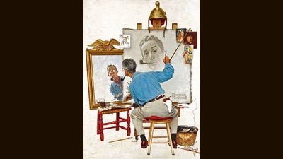 Is that who I think it is?: Triple Self-Portrait (1960) by Norman Rockwell. Is that who I think it is?: Triple Self-Portrait (1960) by Norman Rockwell.