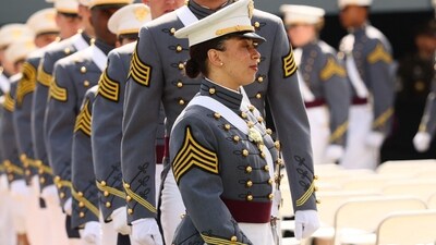 The graduating class of the United States Military Academy arrive for their graduation ceremony at West Point in Michie Stadium on May 24, 2025 in West Point, New York. (Getty Images via AFP) The graduating class of the United States Military Academy arrive for their graduation ceremony at West Point in Michie Stadium on May 24, 2025 in West Point, New York. (Getty Images via AFP)