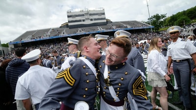 Cadets beam during the commencement ceremony at West Point Military Academy in West Point, New York, U.S., May 24, 2025. REUTERS/Eduardo Munoz (REUTERS)