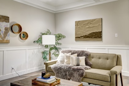 Personality is added in the room with textures, warm taupe and gray. (Shutterstock) Personality is added in the room with textures, warm taupe and gray. (Shutterstock)
