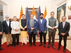 The delegation included other members including JMM MP Sarfaraz Ahmad, BJP MPs Tejasvi Surya, Bhubaneswar Kalita, and TDP MP Ganti Harish Madhur. The delegation included other members including JMM MP Sarfaraz Ahmad, BJP MPs Tejasvi Surya, Bhubaneswar Kalita, and TDP MP Ganti Harish Madhur.