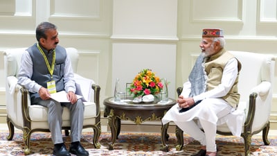 Himachal Pradesh Chief Minister Sukhvinder Singh Sukhu spoke to PM Modi about the expansion of Kangra Airport and sharing its cost with the Centre. (PMO India-X)