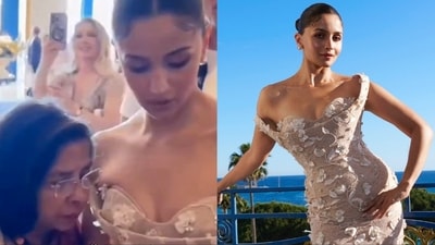 Alia Bhatt with her fan at the Cannes Film Festival. (X/@rayfilm and Instagram/Alia Bhatt) Alia Bhatt with her fan at the Cannes Film Festival. (X/@rayfilm and Instagram/Alia Bhatt)
