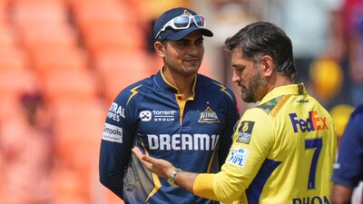 Indian cricket's past and future in the same frame. MS Dhoni, India's former Test captain, in conversation with Shubman Gill, India's Test captain to be. (AP) Indian cricket's past and future in the same frame. MS Dhoni, India's former Test captain, in conversation with Shubman Gill, India's Test captain to be. (AP)