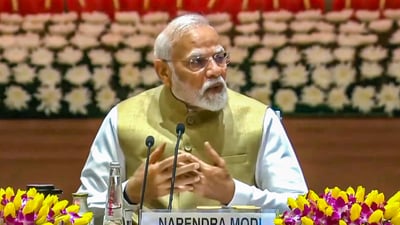 **EDS: THIRD PARTY IMAGE** In this screenshot via PMO website, Prime Minister Narendra Modi speaks during the 10th meeting of the Governing Council of NITI Aayog, in New Delhi, Saturday, May 24, 2025. (PTI Photo)(PTI05_24_2025_000084A) (PTI)