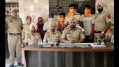 The accused in police custody in Ludhiana on Sunday. (HT Photo) The accused in police custody in Ludhiana on Sunday. (HT Photo)