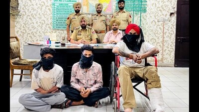 Three accused arrested by Division number 2 police station in Ludhiana. (HT Photo)