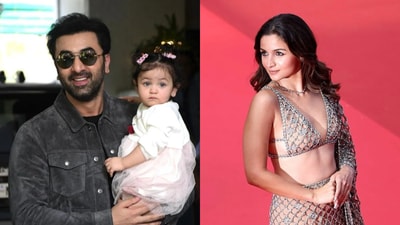 Ranbir Kapoor holds Raha in his arms in a recent outing while Alia slays at Cannes.
