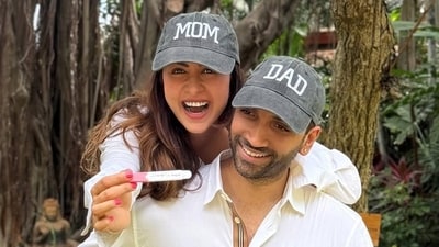 Malvika Raaj and her husband Pranav Bagga shared a series of pictures with the pregnancy announcement. Malvika Raaj and her husband Pranav Bagga shared a series of pictures with the pregnancy announcement.