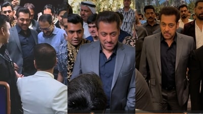 Salman Khan attended a wedding in Mumbai. Salman Khan attended a wedding in Mumbai.