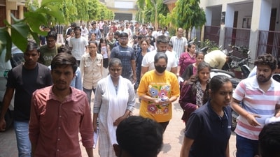 Mobile phones, smart/digital watches, other IT gadgets, books, etc. inside the exam venue. Bag, baggage, luggage, valuables/costly items etc. are banned inside the exam hall. (Deepak Gupta/HT Lucknow) Mobile phones, smart/digital watches, other IT gadgets, books, etc. inside the exam venue. Bag, baggage, luggage, valuables/costly items etc. are banned inside the exam hall. (Deepak Gupta/HT Lucknow)