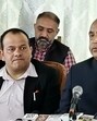 Leader of Opposition in the Himachal assembly Jai Ram Thakur addressing the media in Shimla on Sunday. (HT Photo)
