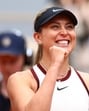Paula Badosa defeated Naomi Osaka with a 6-7 (1/7), 6-1, 6-4 win in the first round of the French Open. (REUTERS)