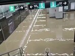 Visuals from the spot show Mumbai metro's Acharya Atre chowk station inundated as rain water gushes down the stairs. Visuals from the spot show Mumbai metro's Acharya Atre chowk station inundated as rain water gushes down the stairs.