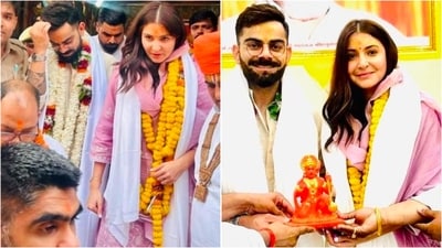 Anushka Sharma shines in elegant lilac suit during spiritual visit to Ayodhya. (Instagram/@pallav_paliwal) Anushka Sharma shines in elegant lilac suit during spiritual visit to Ayodhya. (Instagram/@pallav_paliwal)