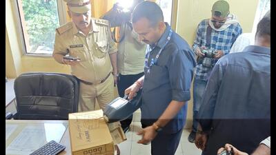 An extensive search was carried out on the DG women welfare office premises after the email was received on May 26. (HT photo)