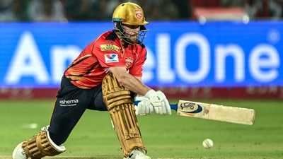 Punjab Kings' Josh Inglis, a wicketkeeper-batsman, hit nine fours and three sixes in his 42-ball knock. (AFP) Punjab Kings' Josh Inglis, a wicketkeeper-batsman, hit nine fours and three sixes in his 42-ball knock. (AFP)