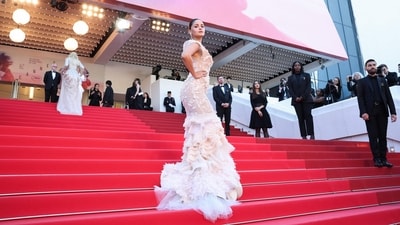 Alia Bhatt arrives for the screening of the film The Mastermind at the 78th edition of the Cannes Film Festival in Cannes. (AFP)