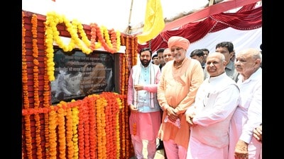 Haryana chief minister Nayab Singh Saini inaugurating the Government Veterinary Polyclinic in Biholi village of Kurukshetra district on Monday. (HT Photo) Haryana chief minister Nayab Singh Saini inaugurating the Government Veterinary Polyclinic in Biholi village of Kurukshetra district on Monday. (HT Photo)