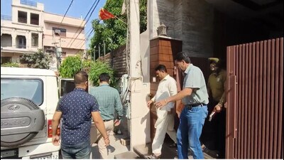 Jalandhar Central MLA Raman Arora was taken to his relatives’ house for the searches on Monday. (HT Photo)